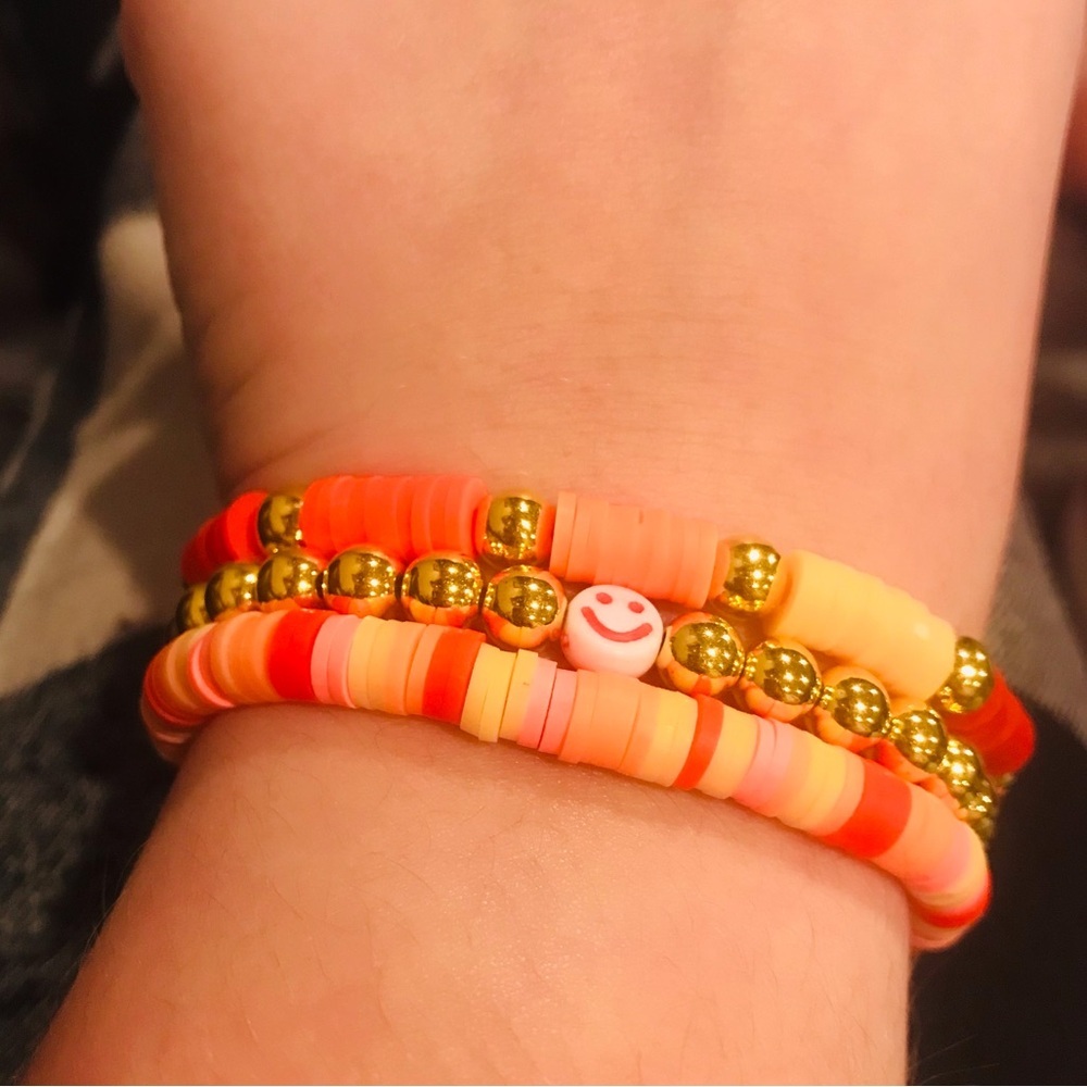 Summer Sunshine Clay Bead Bracelet.